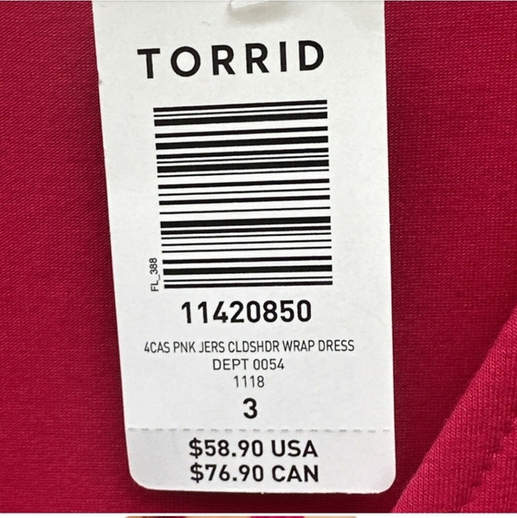 HOST PIC πTorrid Pink Jersey Faux Wrap Short Sleeve Cold Shoulder Dress - Picture 7 of 10